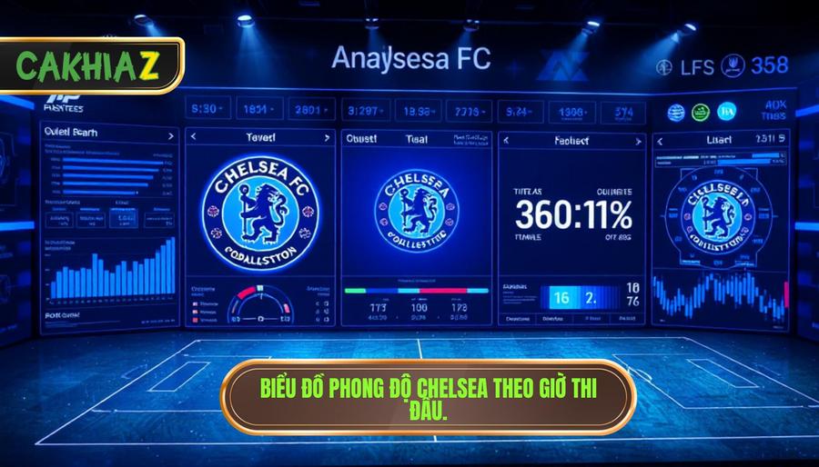 3. Biểu đồ phong độ Chelsea theo giờ thi đấu.
