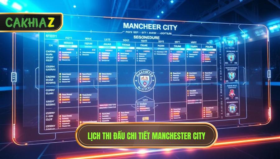 3. Lịch thi đấu chi tiết Manchester City